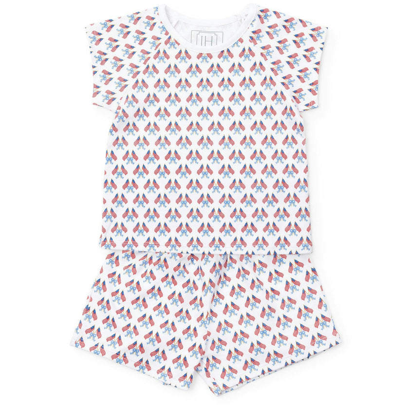 Emery Girls' Short Set - Stars, Stripes and Bows