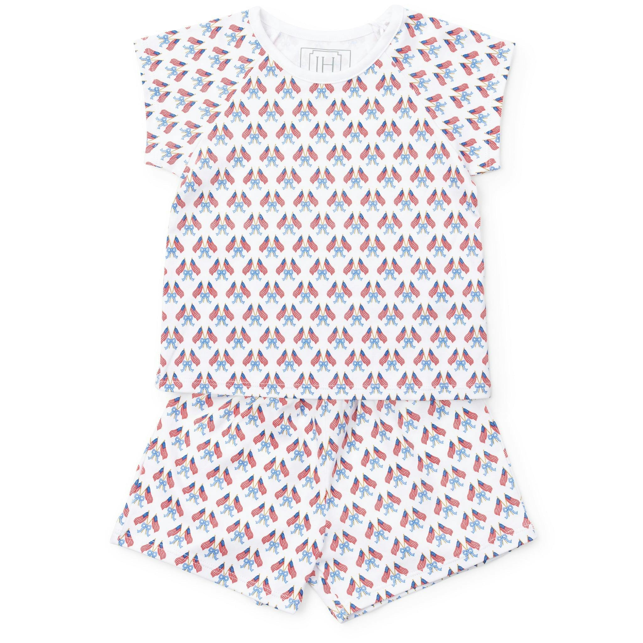 Emery Girls' Short Set - Stars, Stripes and Bows