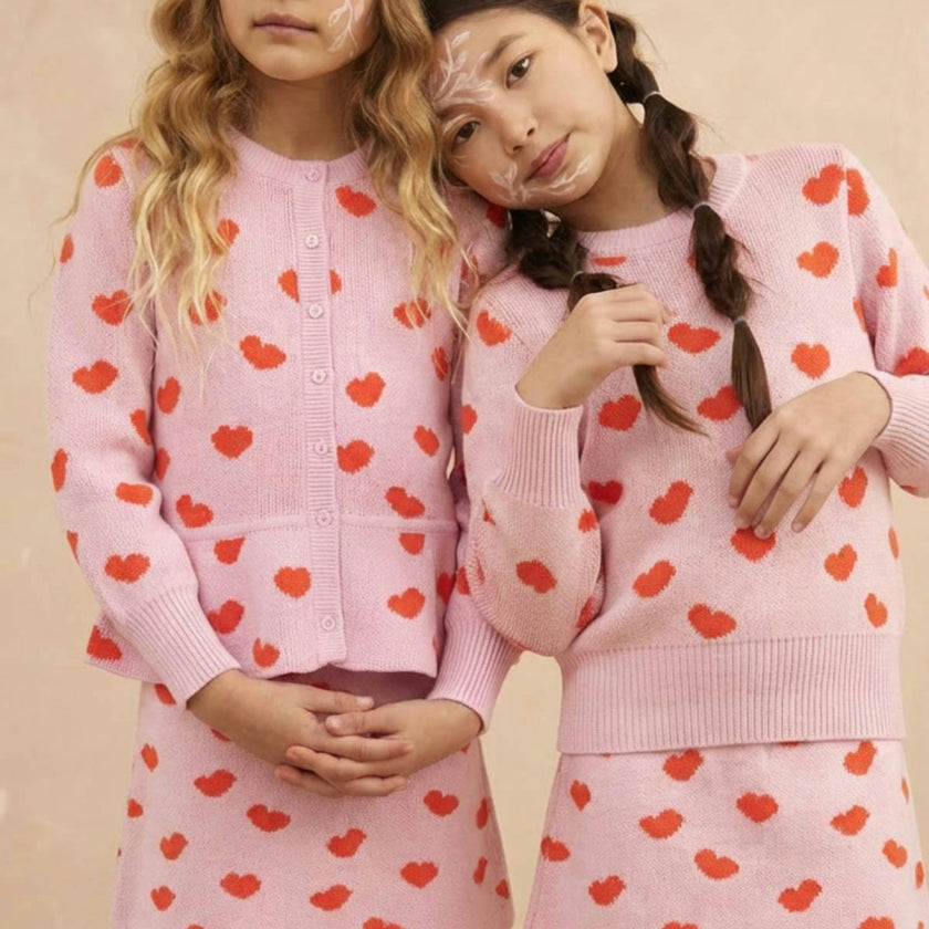 Love Hearts Ruffled Jacket | Bubble Gum