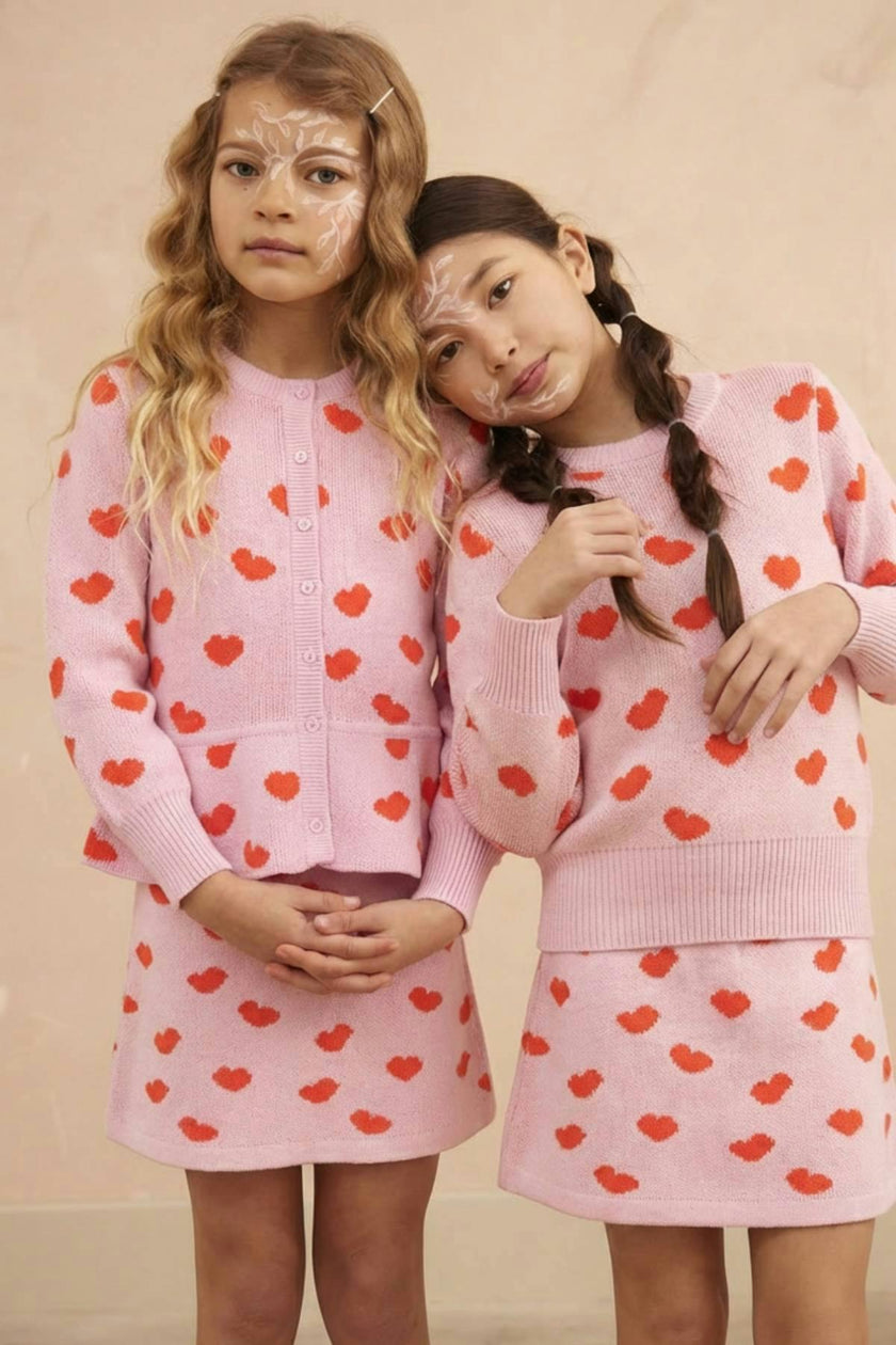 Love Hearts Ruffled Jacket | Bubble Gum