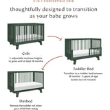 Hudson 3-In-1 Convertible Crib With Toddler Bed Conversion Kit In