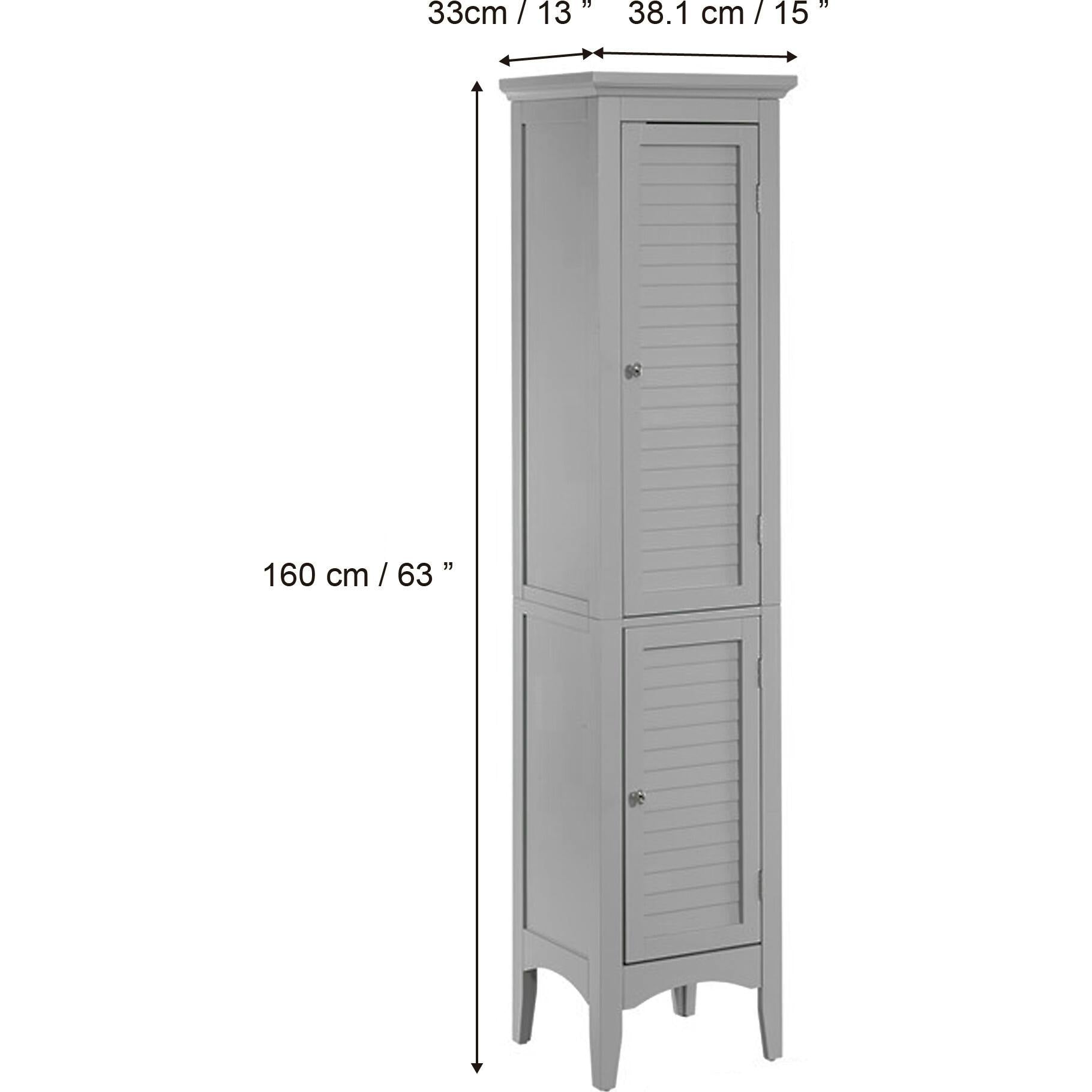 Glancy Wooden Linen Tower Cabinet with Storage