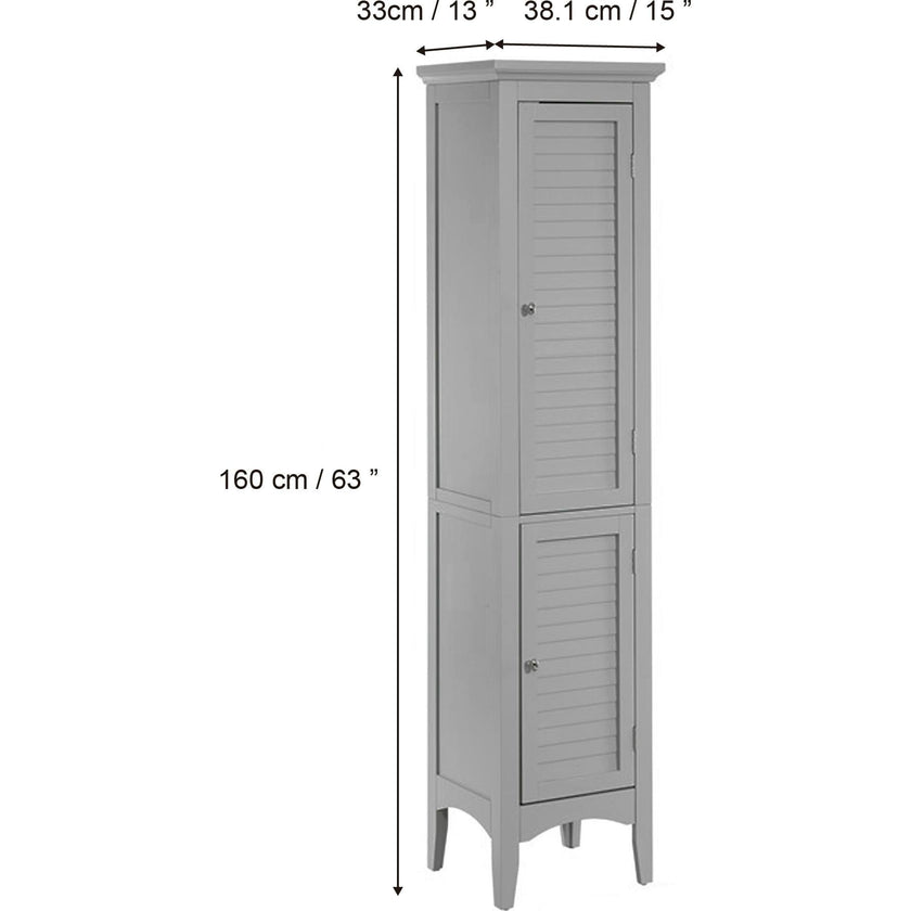 Glancy Wooden Linen Tower Cabinet with Storage
