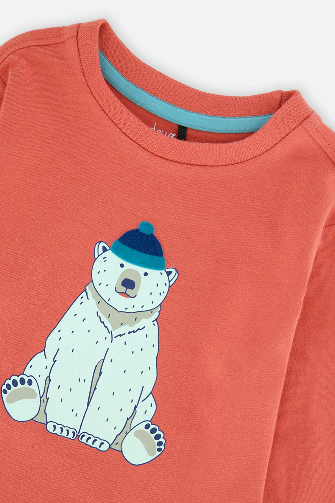 Long Sleeve Organic Cotton T-Shirt Rose Orange
