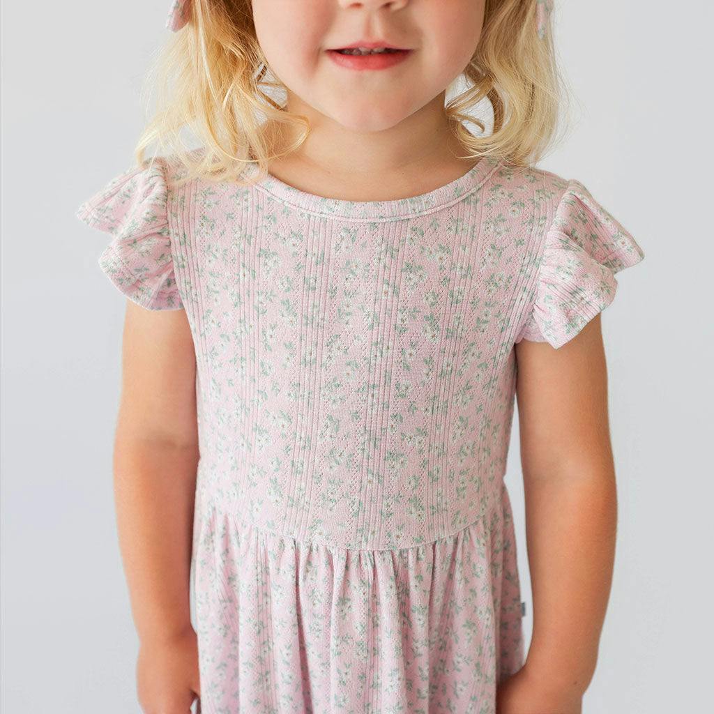 Andina Rose Pointelle Ruffled Twirl Dress