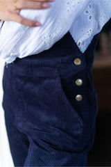 Adult Navy Chunky Cord Overalls