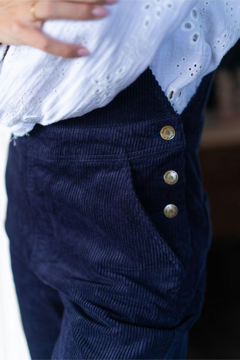 Adult Navy Chunky Cord Overalls