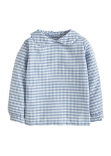 Peter Pan Shirt - Gray Blue Gingham