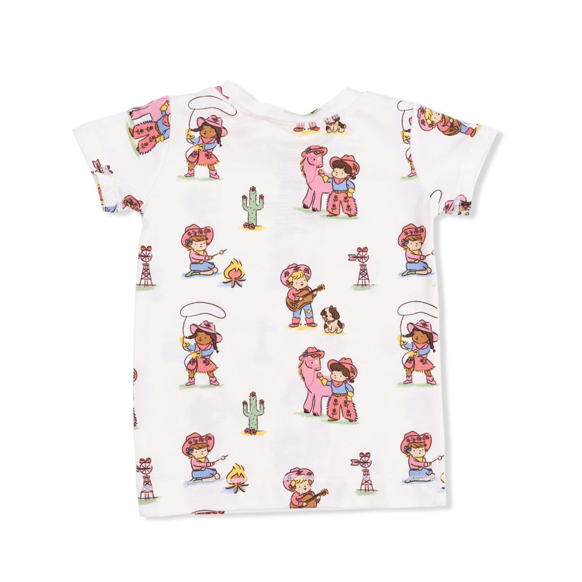Vintage Cowgirls - Short Sleeve Loungewear Set