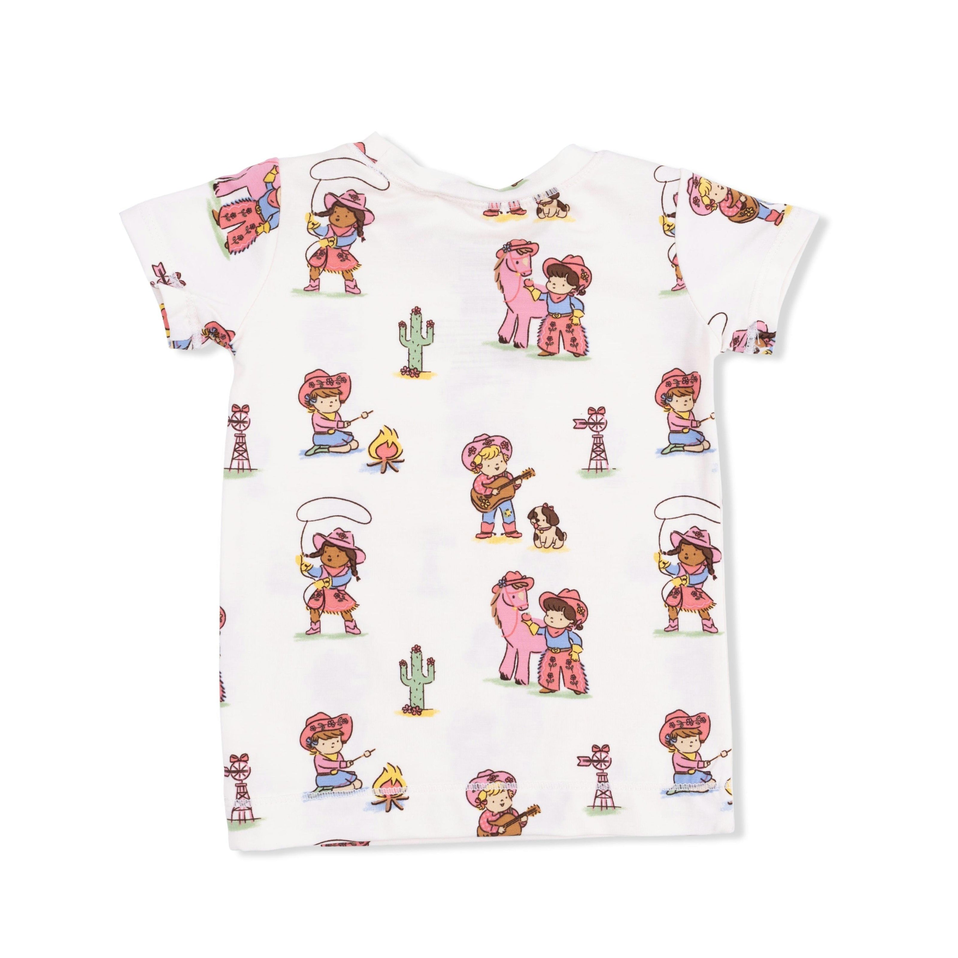Vintage Cowgirls - Short Sleeve Loungewear Set