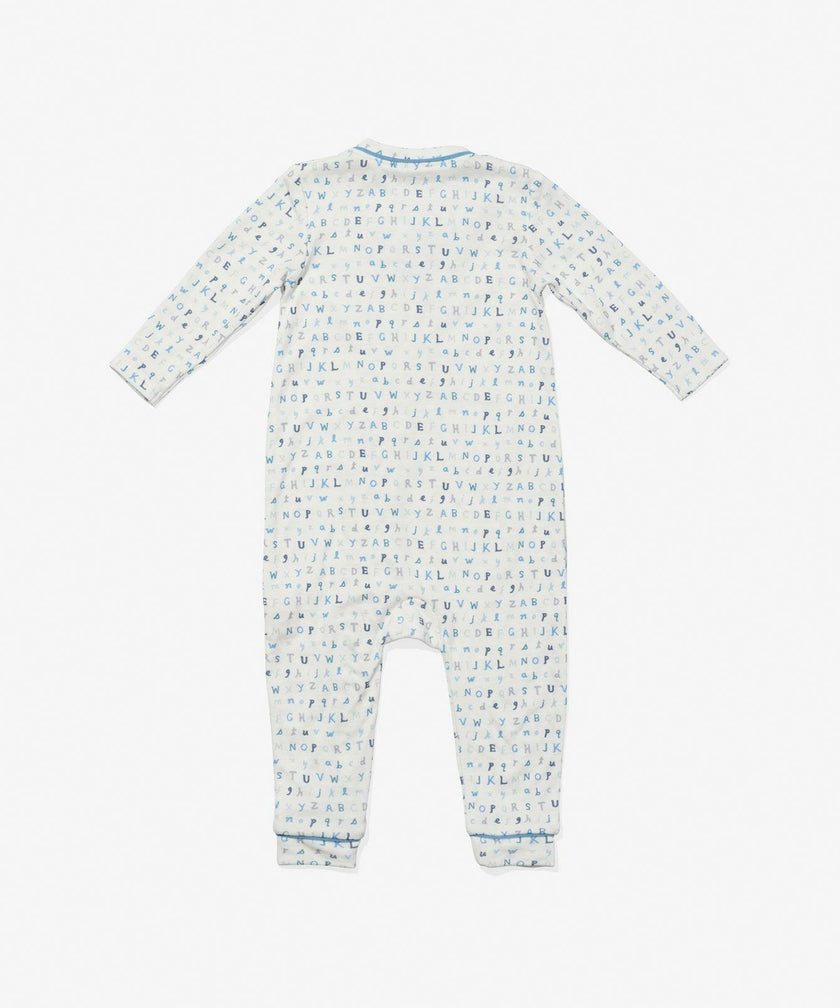 Ziggy Zip Romper, Blue ABC's