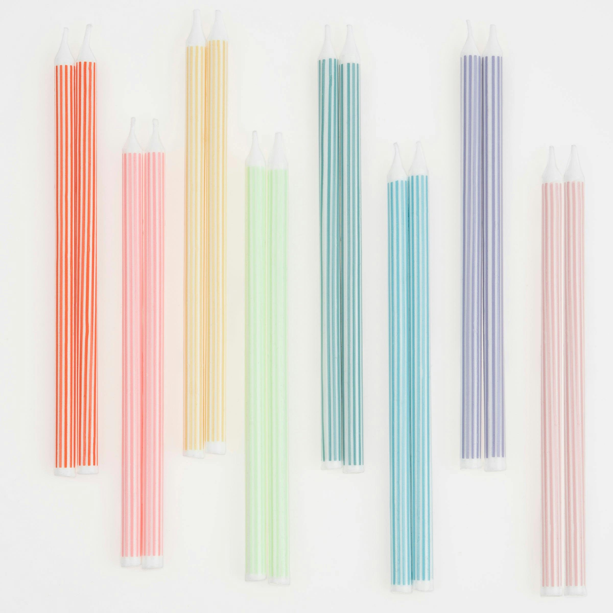 Mixed Striped Candles