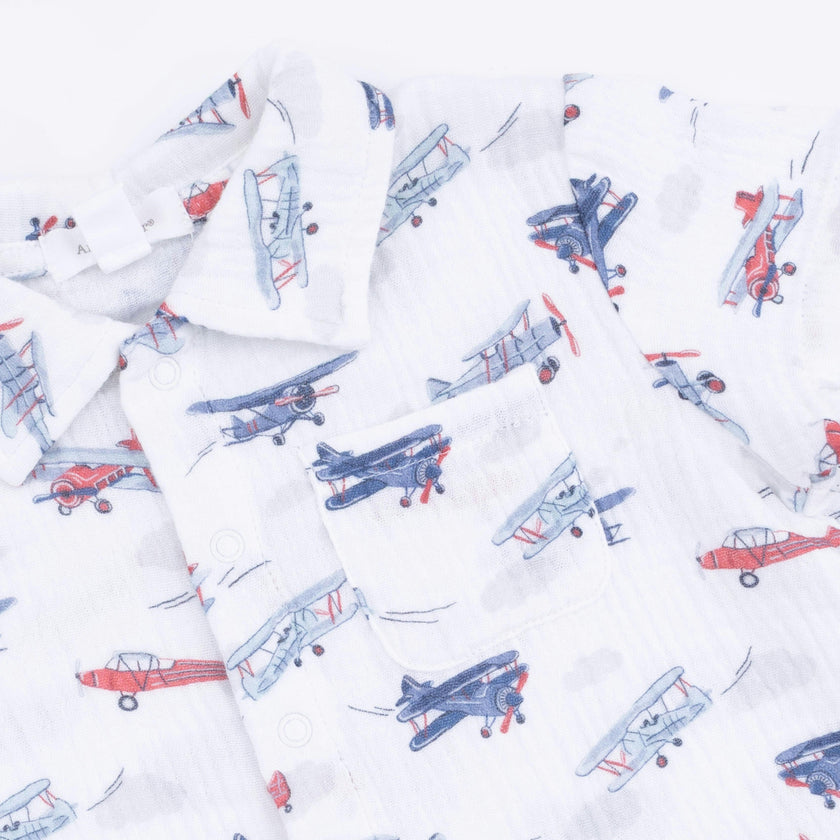 Vintage Planes - Polo Button Up with Everyday Short