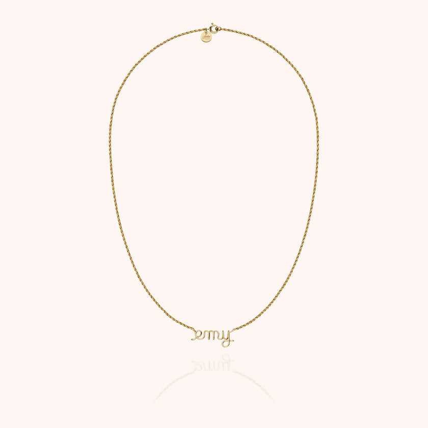 Women's Personalized Rope Chain Necklace, Yellow Gold-Filled