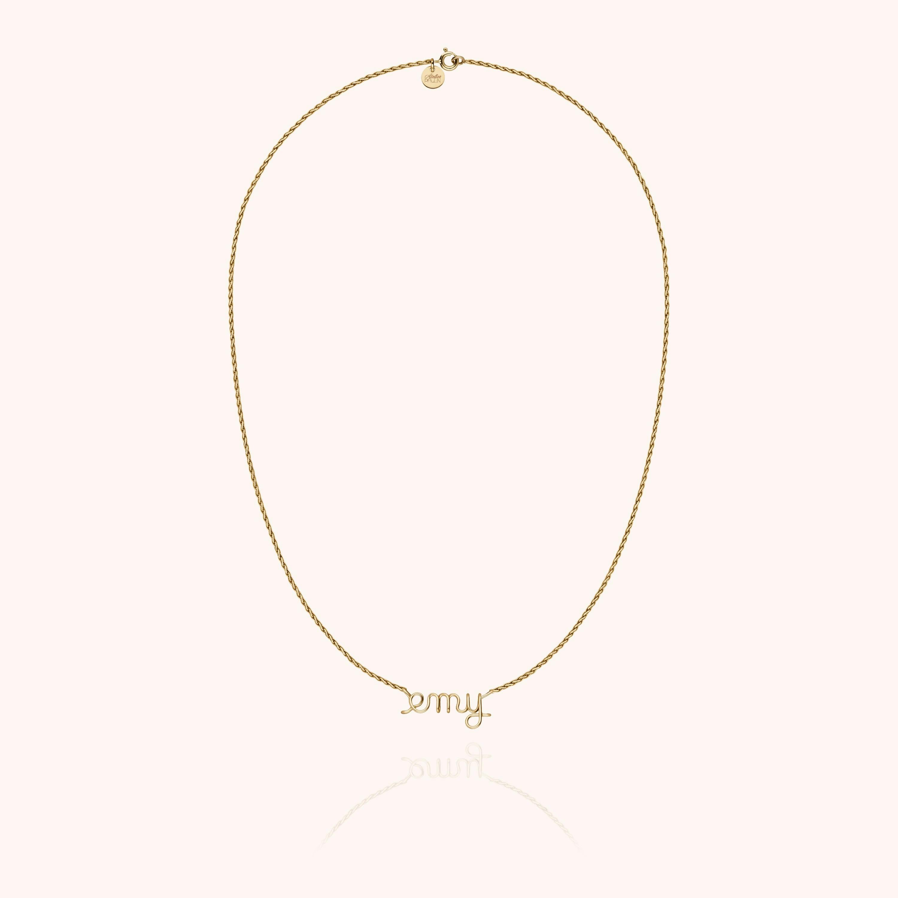 Women's Personalized Rope Chain Necklace, Yellow Gold-Filled