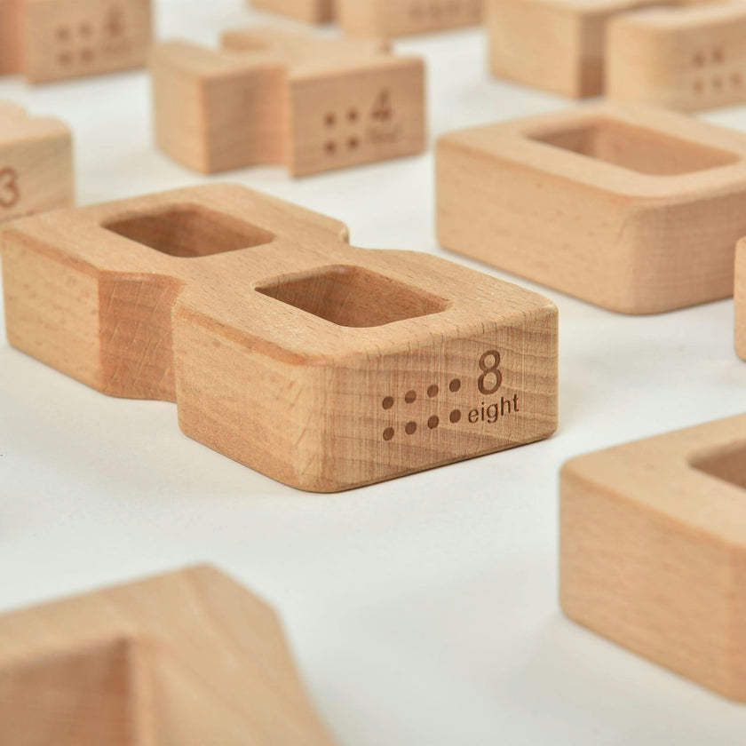 Avenlur Montessori Wooden Number Height Blocks – Self-Correcting Math Learning Set