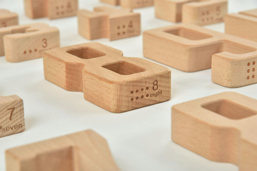 Avenlur Montessori Wooden Number Height Blocks – Self-Correcting Math Learning Set