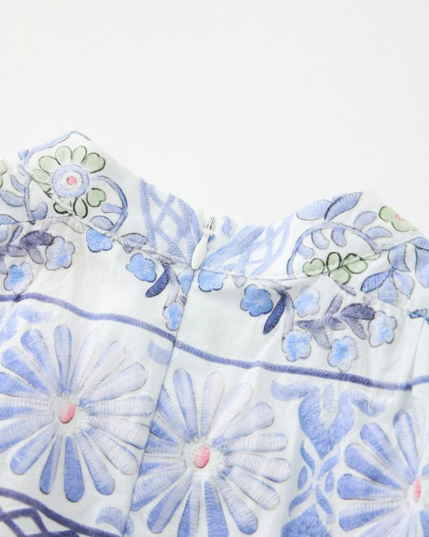 Yoselin Embroidered Mini Dress