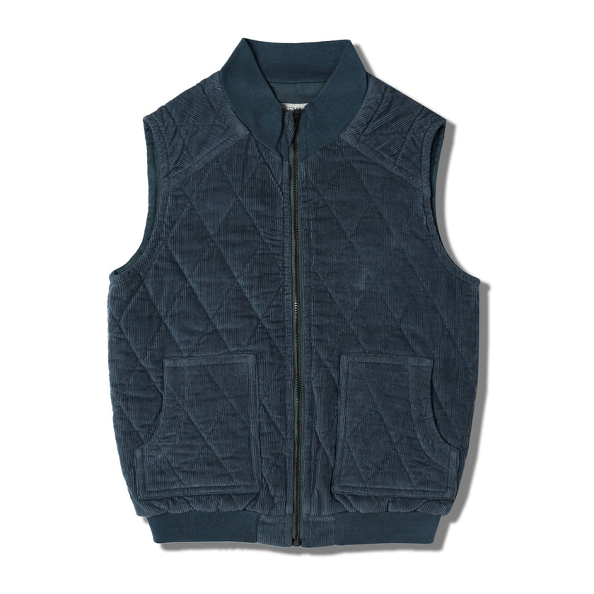 Organic Sleeveless Quilted Corduroy Jacket