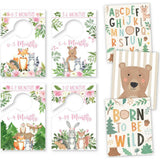 6-Piece Woodland Girl Baby Closet Dividers & 6-Piece Nursery Wall Art Prints Baby Shower Gift