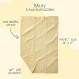 BAILEY 5-Pack BAILEY Burp Cloths