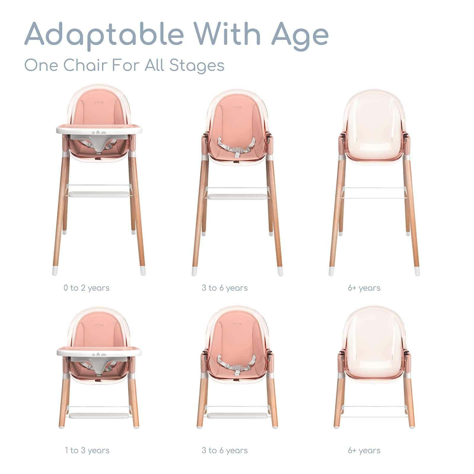 Children of Design 6 in 1 Classic High Chair with Cushion