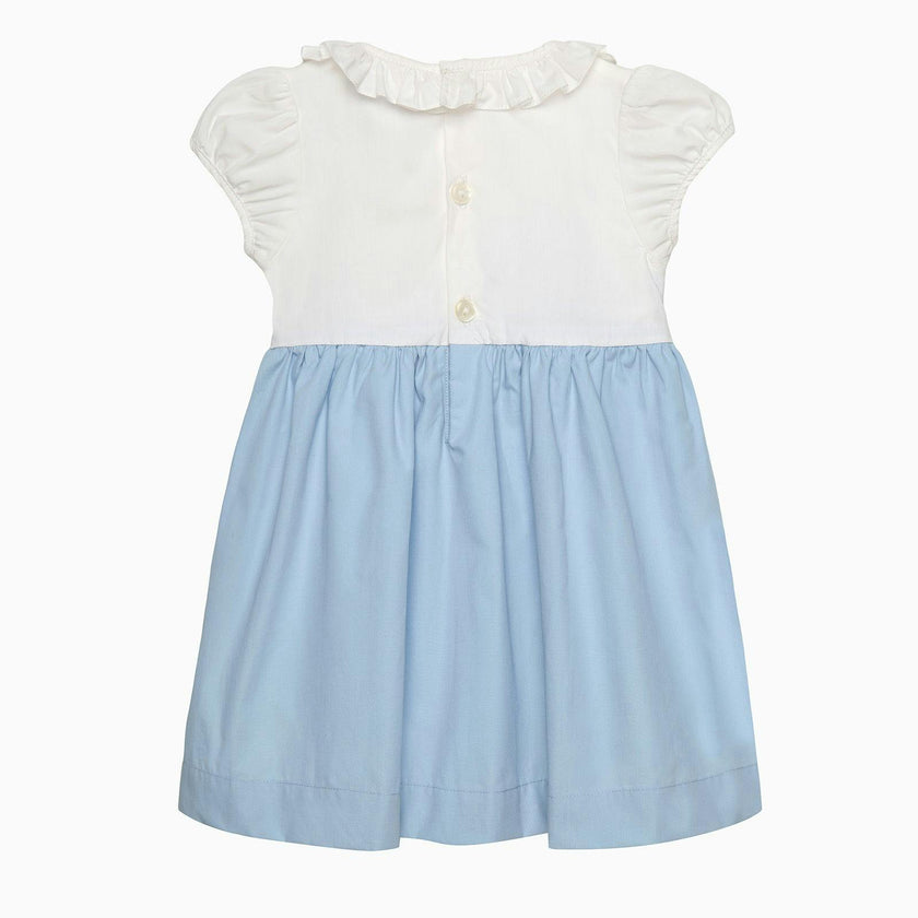 Baby Willow Rose Hand Smocked Dress in Cornflower