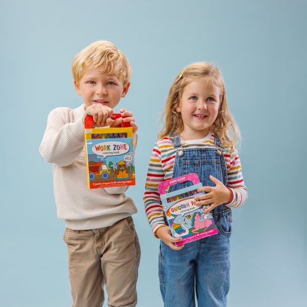 Carry Along! Coloring Book and Crayon Set - Work Zone - Set of 9 Crayons