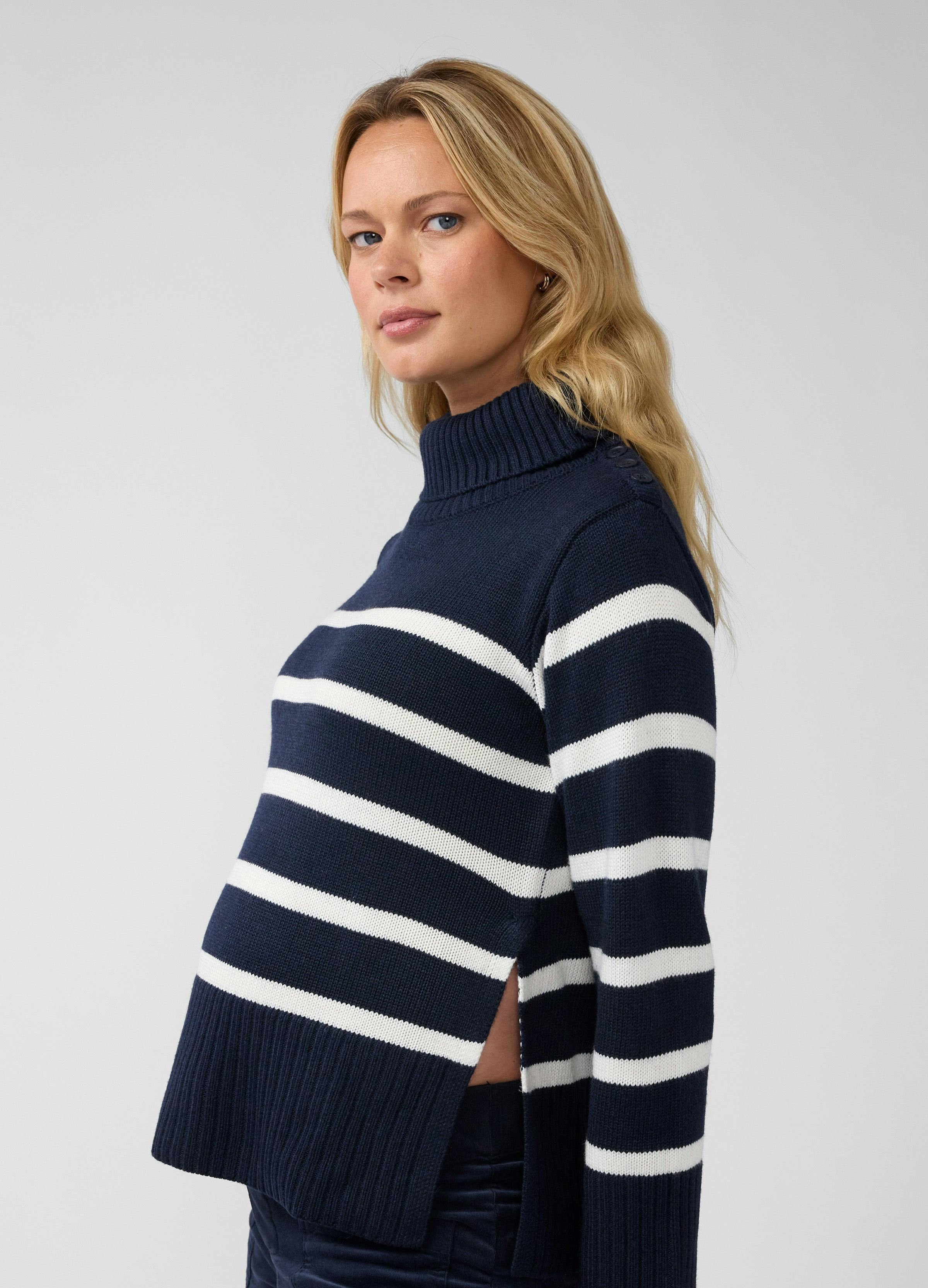 Knit High Neck Maternity Nursing Sweater