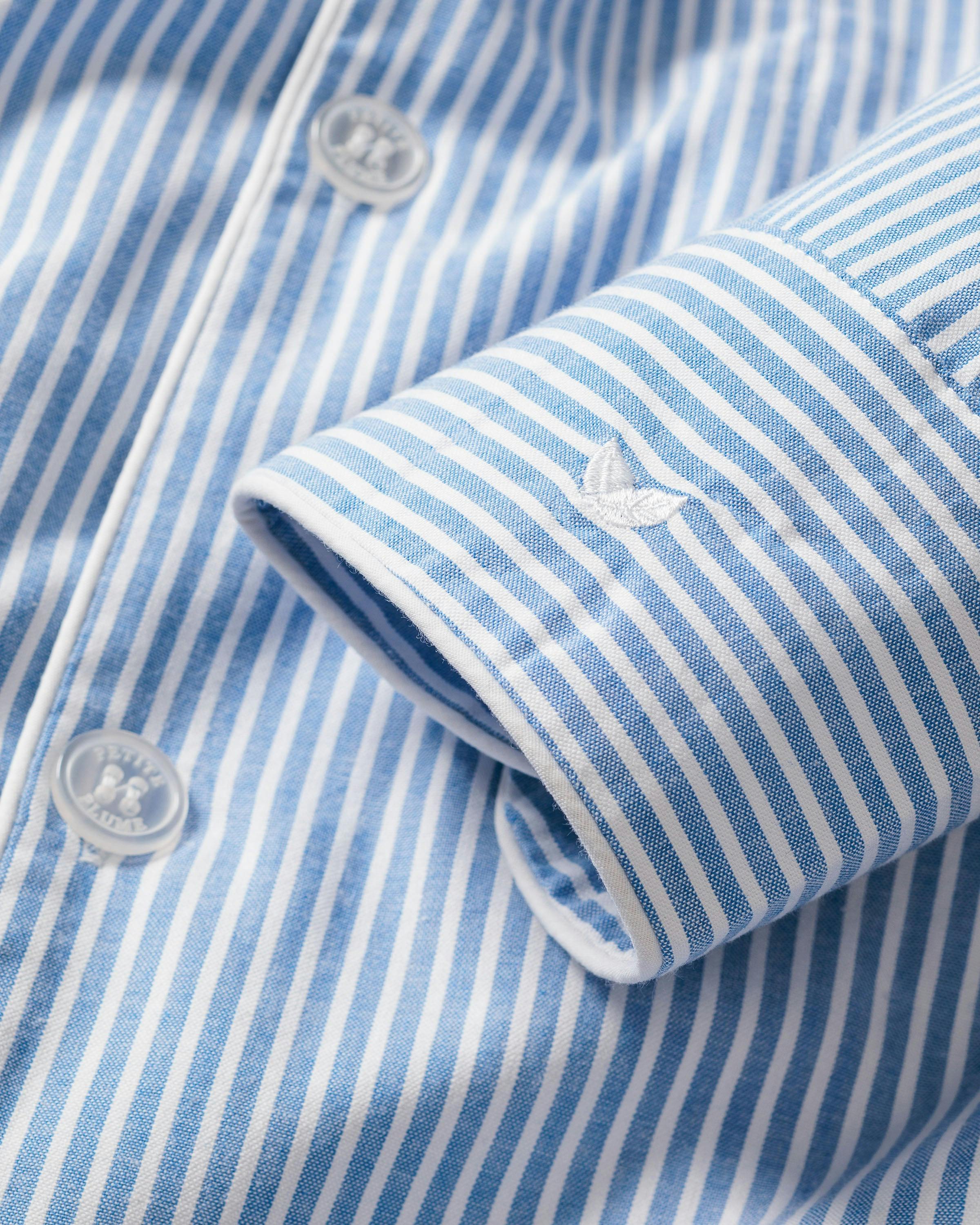 Men's Twill Pajama Set in French Blue Stripes