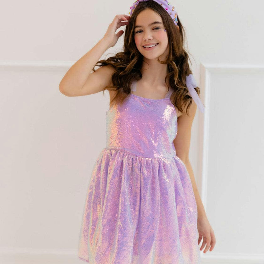 Lavender Sequin Tank Dress