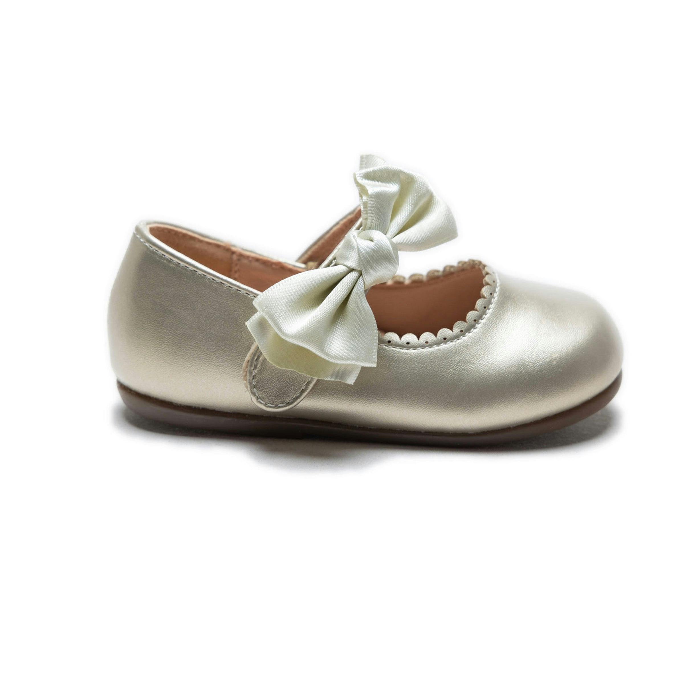 Ivory Satin Elodie Bow Flats
