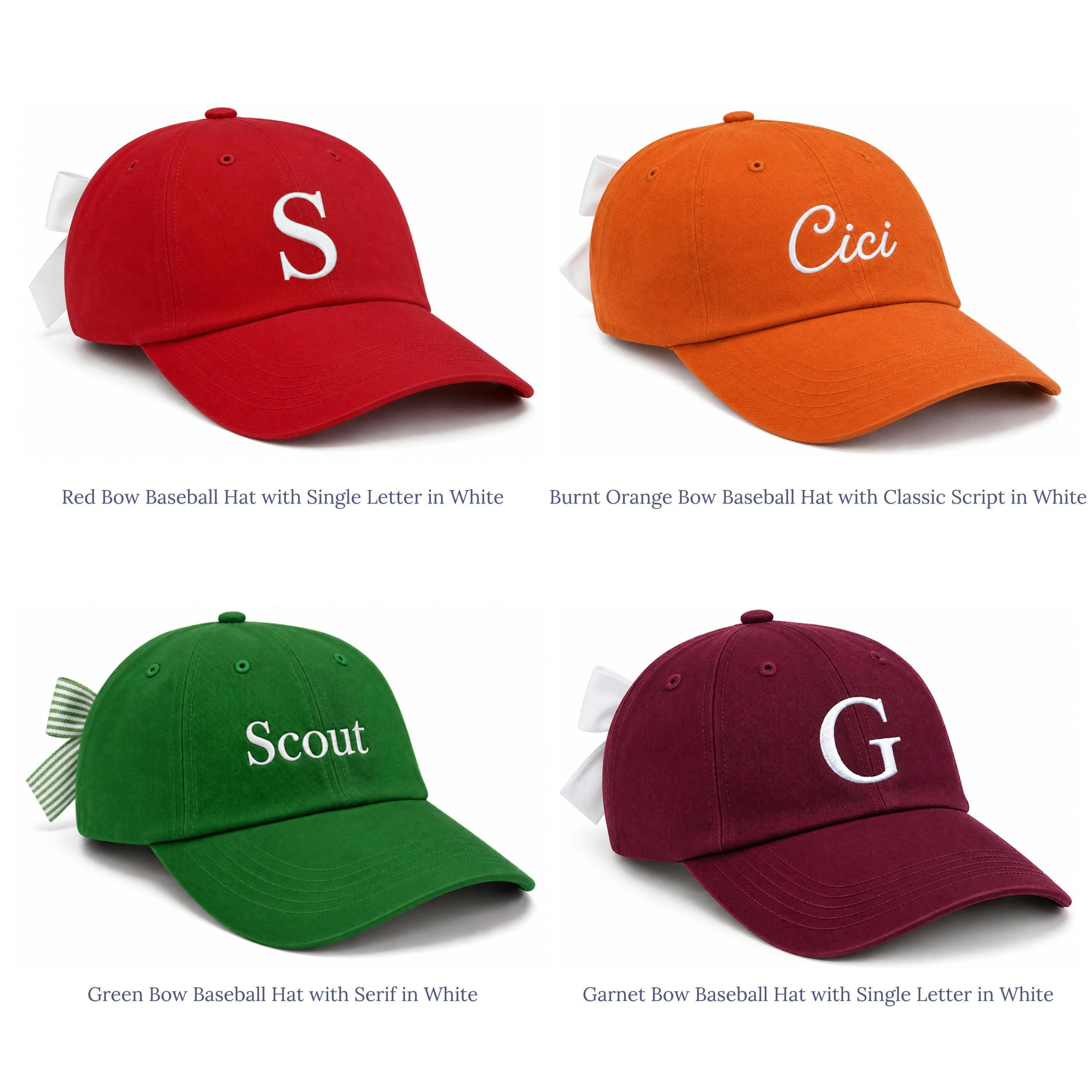 Customizable Bow Baseball Hat