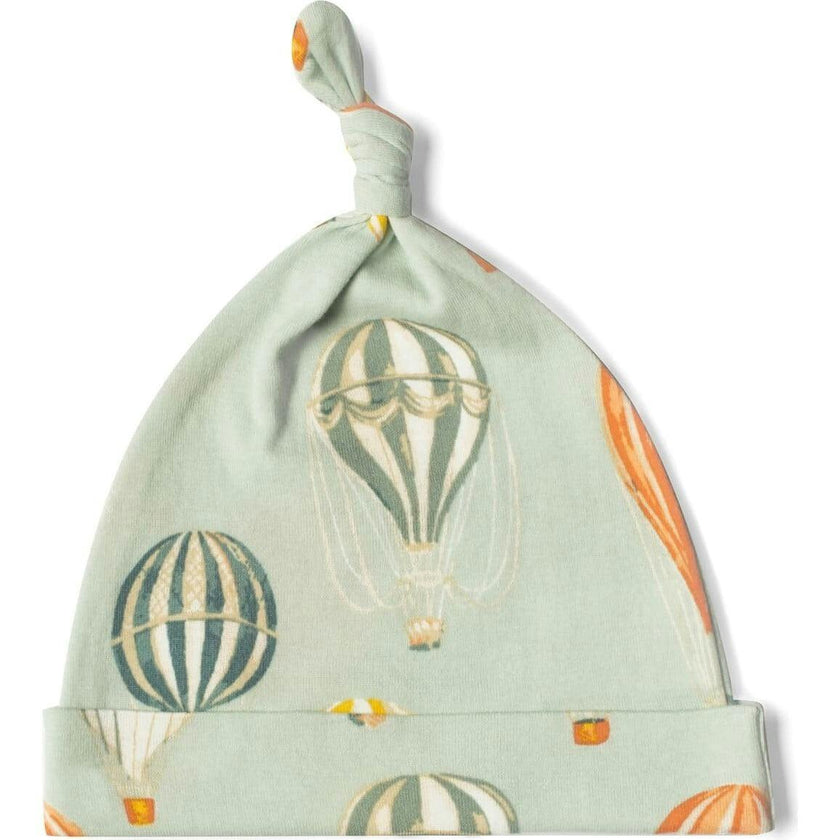Vintage Balloons Organic Cotton Knotted Beanie Hat