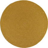 Neethu Hand-Crafted Felted Wool Round Rug, Yellow