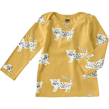 Printed Lap Shoulder Top Set, Yellow
