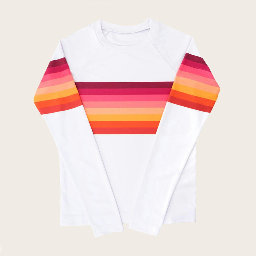 Sunset Beach Rainbow Rash Guard