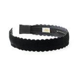 Halo Luxe Opaline Velvet Scalloped Headband - Black
