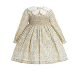 Cream & Cornflower Smocked Dress