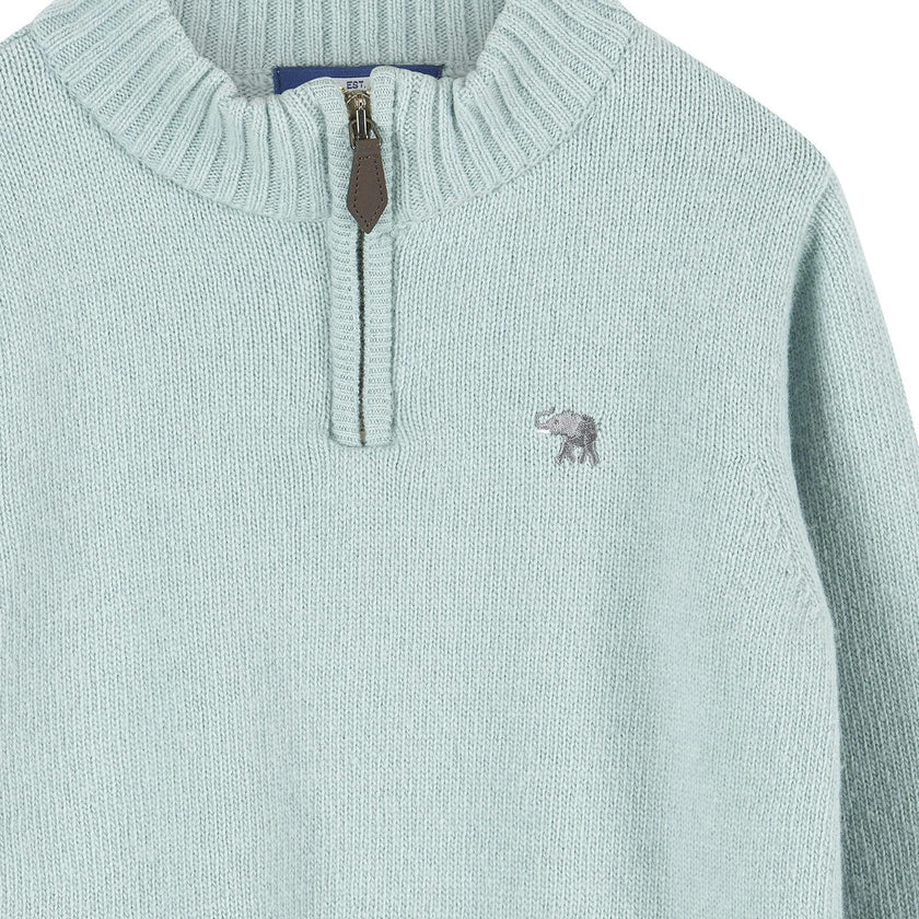 Calum Half-Zip Sweater in Sky Blue