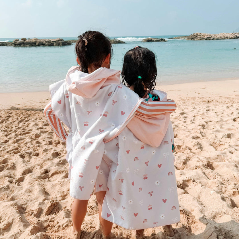 Kids Hooded Beach Poncho - Quick Dry Pool & Swim Towel