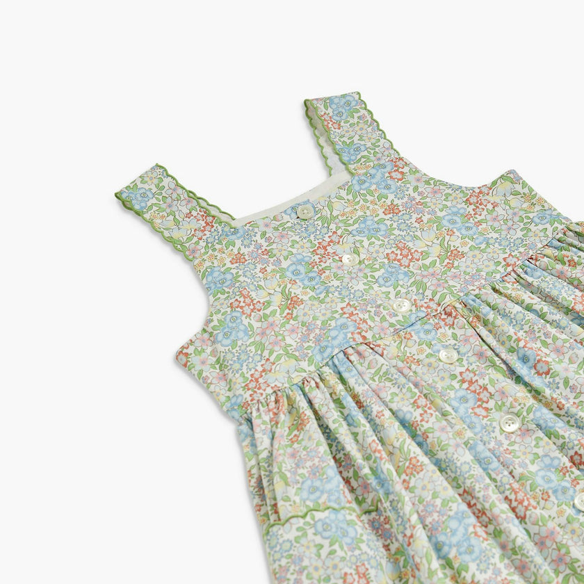 Stripy Dress Mint Blue Floral
