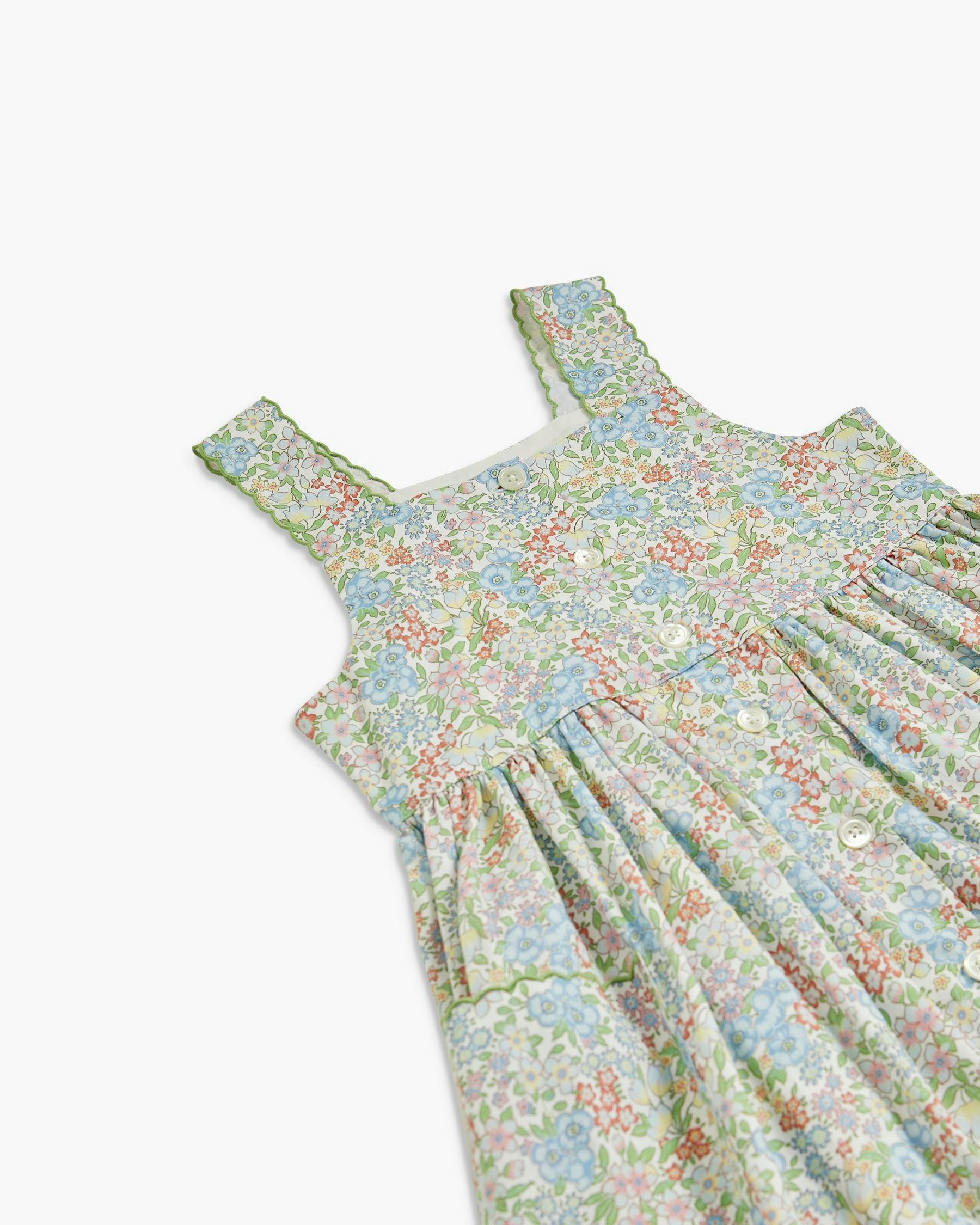 Stripy Dress Mint Blue Floral