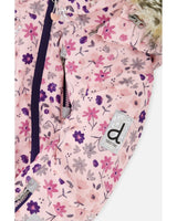Kids One Piece Play Snowsuit Pink Mini Flower Print