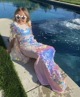Paillette Mermaid One Piece Swim, Pink