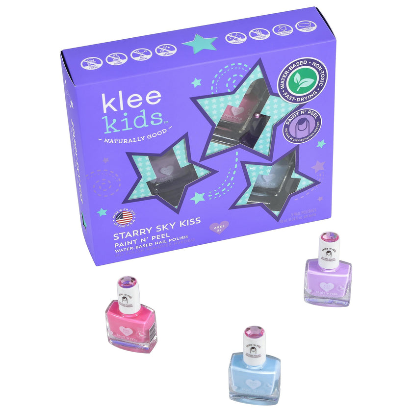 Starry Sky Kiss - Kids' Water-Based Nail Polish Set