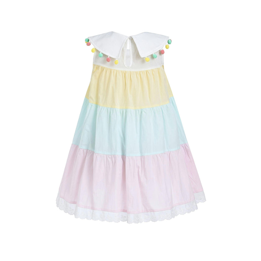Pastel Nalinee Rainbow Pom‑Pom Dress