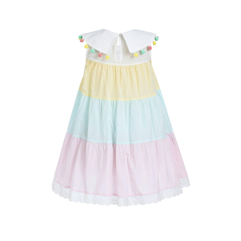 Pastel Nalinee Rainbow Pom‑Pom Dress