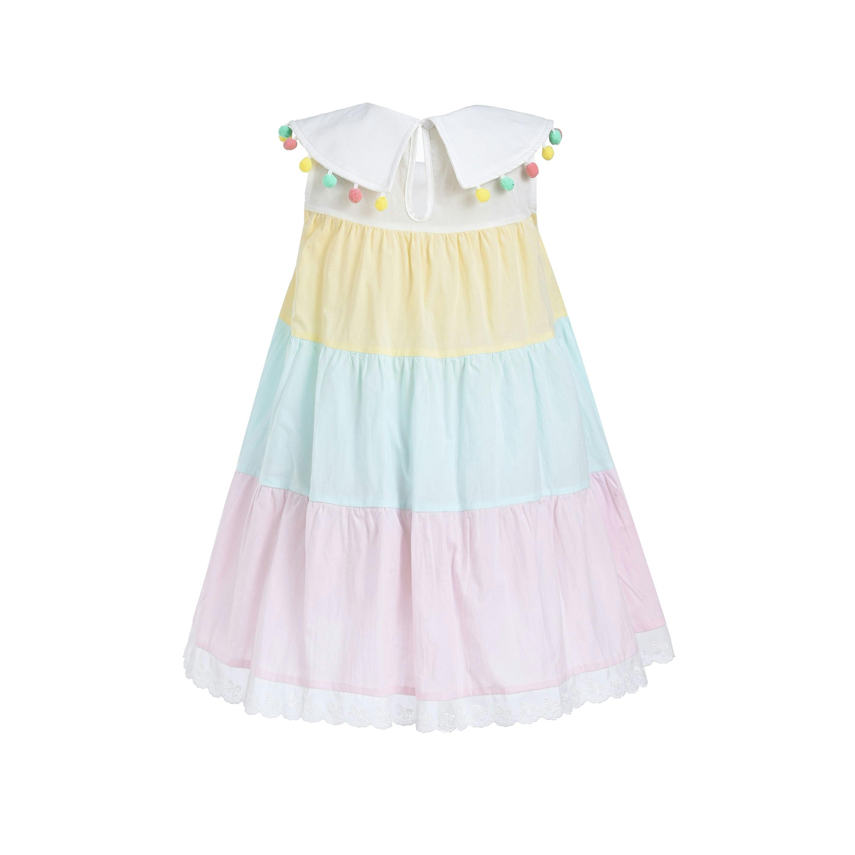 Pastel Nalinee Rainbow Pom‑Pom Dress