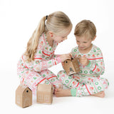 Gingerbread Fair Isle Pink - Bamboo - Long Sleeve Loungewear Set